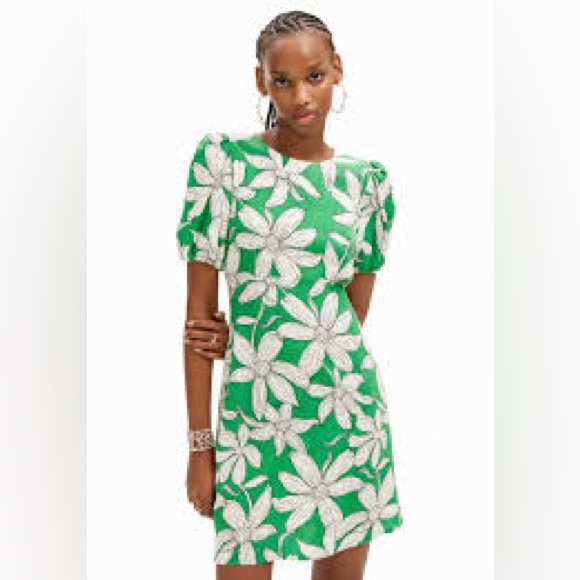 Desigual Dresses & Skirts - Desigual Green Floral EcoVero Mini Dress Size L